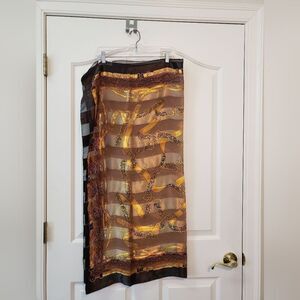 Jovani NY Oversized Brown and Gold Scarf